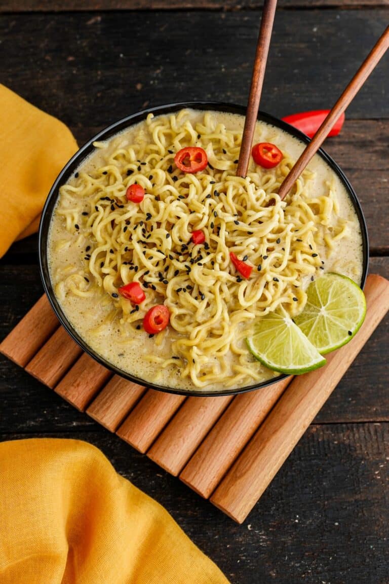 Spicy Thai Peanut Ramen The Cheeky Chickpea