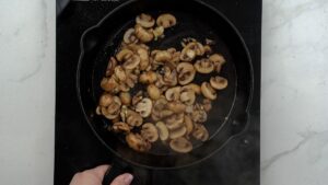 browned mushrooms in skillet