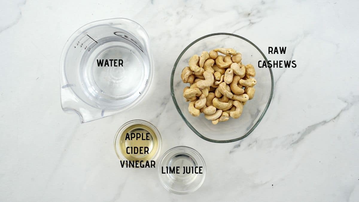 glass bowls of ingredients on marble table