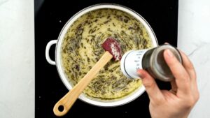 seasoning saucepan of soup
