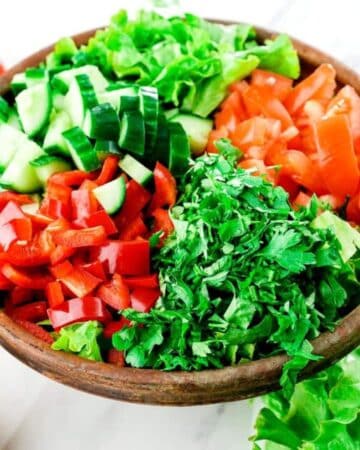 Easy vegan salad with Caesar dressing