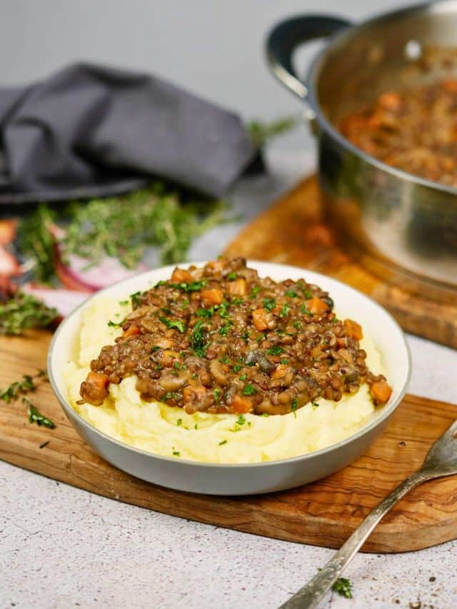 Vegan Stew with Lentils and Mushrooms