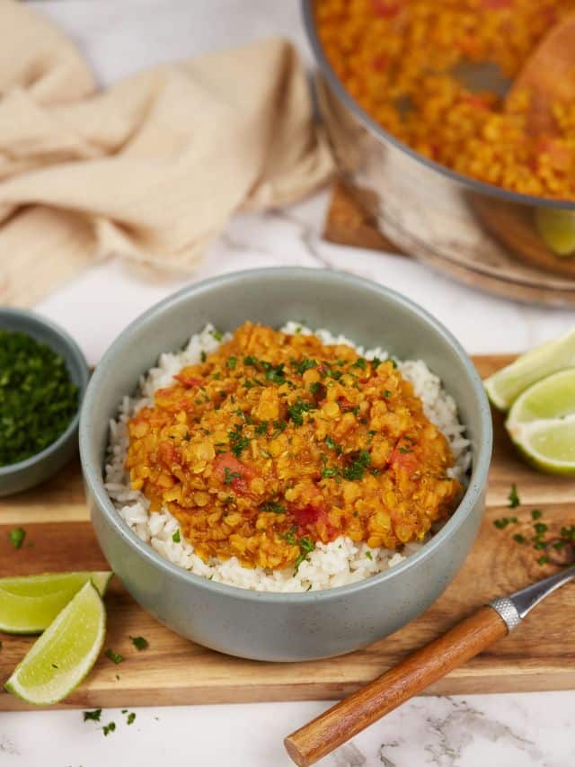 Red Lentil Dahl - Easy Vegan Meal