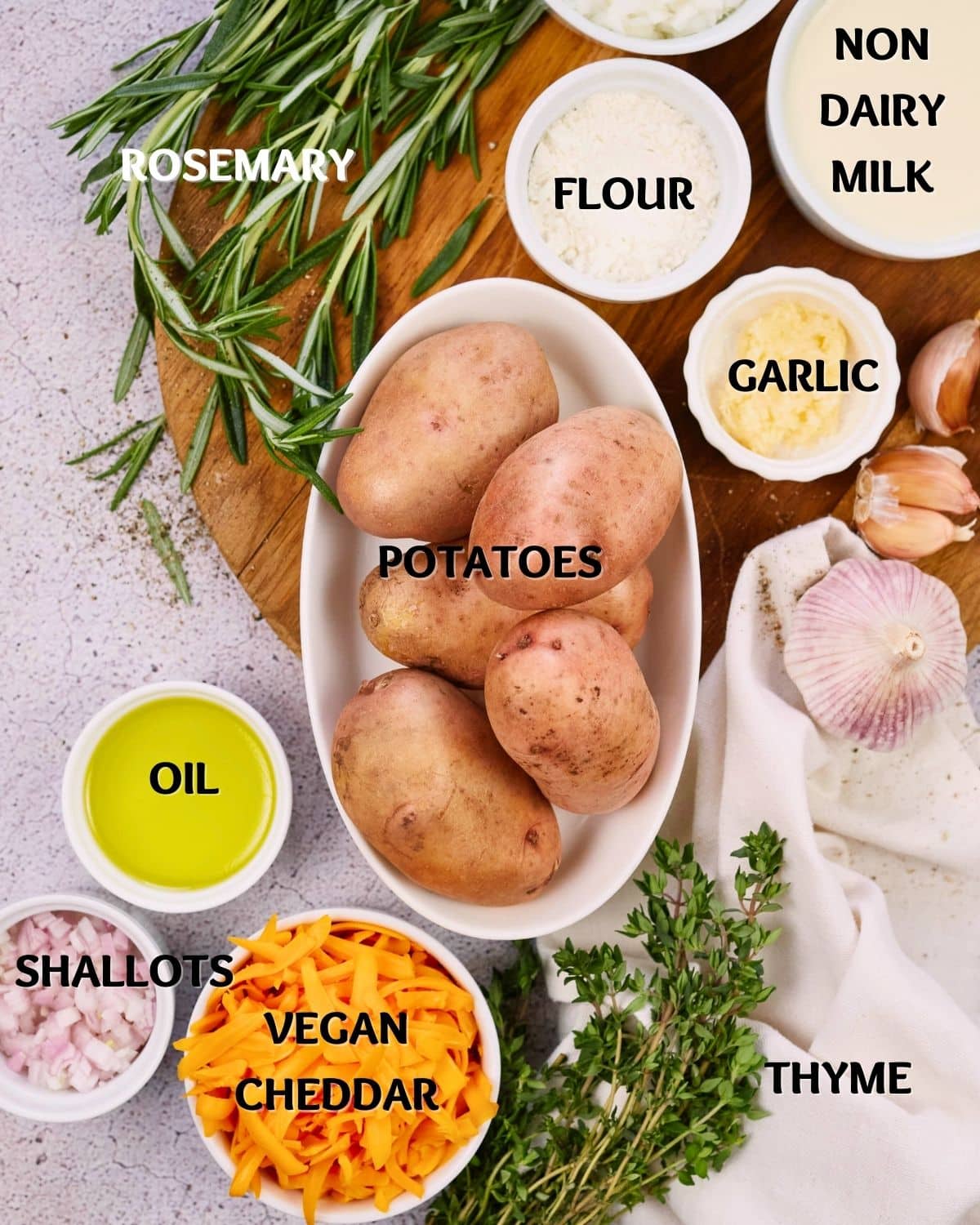 ingredients in ramekins
