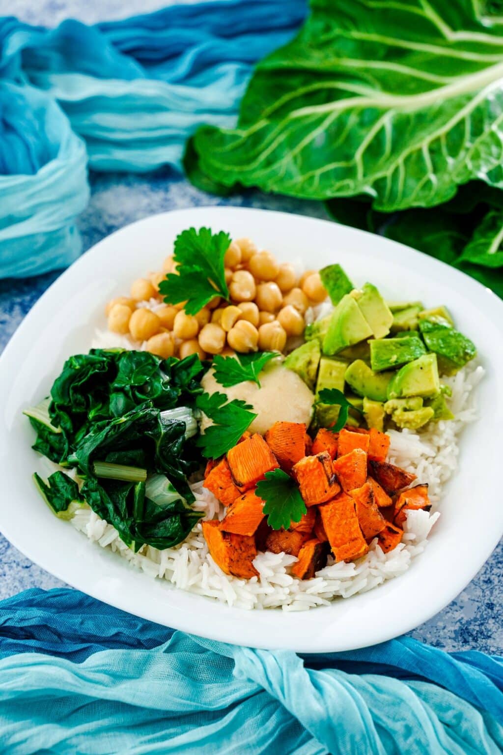 Vegan Power Bowl with Swiss Chard - The Cheeky Chickpea