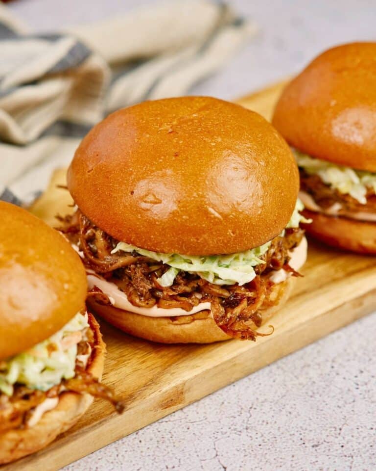 Vegan Pulled Pork Burger with Mushrooms The Cheeky Chickpea