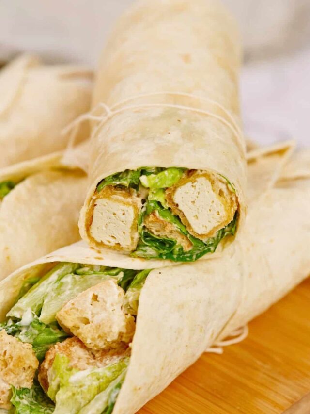 Tofu Vegan Caesar Salad Wrap