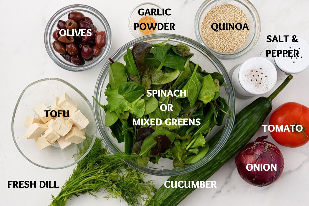 ingredients for a salad on table