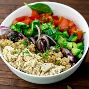 Spinach Quinoa Salad in a bowl